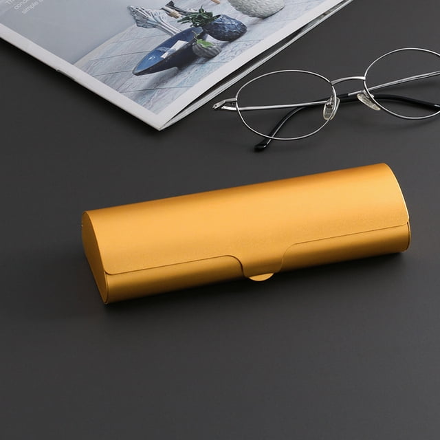 Estuche para gafas de metal ligero, pequeño y portátil, estuche para gafas de aleación de aluminio esmerilado