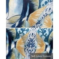 thumbnail image 6 of Summer Ocean Fish Kitchen Valances for Windows Farmhouse Linen Window Valance Curtain for Living Room Window Treatment Coastal Watercolor Stripe Seaweed Plant Valance Rod Pocket Topper, 60 x 18 Inch, 6 of 6