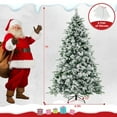 thumbnail image 3 of Costway 7 FT Pre-Lit Flocked Christmas Tree Hinged Xmas Decoration with 300 LED Lights, 3 of 10