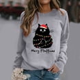 thumbnail image 2 of Chandail à Imprimé de Noël pour Femmes, Chandail Surdimensionné pour Femmes, Automne, Col Rond, Coupe Ajustée, Chandail à Enfiler, Hauts de Veste pour Femmes, Décontracté, Manches Longues, Chandails à Capuchon Athlétiques pour Femmes, Chandails à Enfiler, Chandails d'Entraînement, Blouse Ample, 2 of 4
