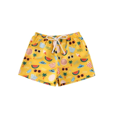 

TheFound Toddler Baby Boy Hawaiian Beach Shorts Pineapple Leaf Print Swim Trunks Kids Broad Shorts Surf Swimwear