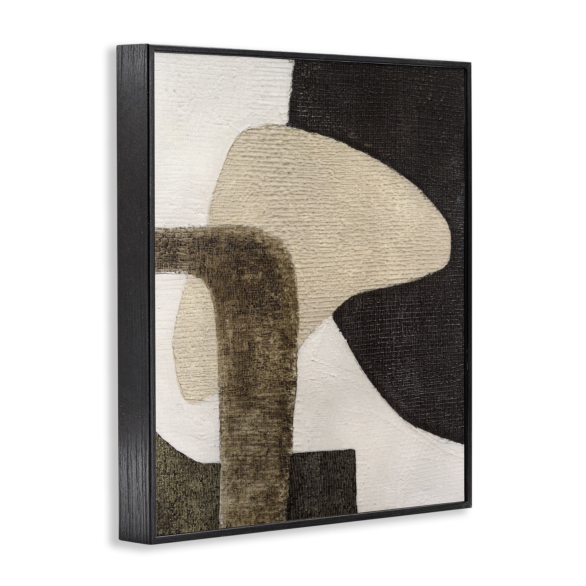 Stupell Industries Southwestern Neutrals Pattern Abstract Painting Black Framed Art Print Wall Art, 11 x 14