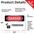 thumbnail image 2 of Corrosive OSHA Danger Vinyl Decal Label 24 Inch x 18 Inch - 5 Pack, 2 of 6