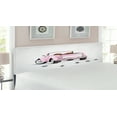 thumbnail image 2 of Cars Headboard, Just Married Themed Open Roof Top Car Love for Bride and Groom Picture Wedding Print, Upholstered Decorative Metal Bed Headboard with Memory Foam, King Size, Pink White, by Ambesonne, 2 of 4