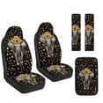 thumbnail image 7 of Xoenoiee Elephant Sunflower Print 5 Pieces Car Accessories Leather Auto Seat Covers Full Set with Seatbelt Pads and Car Center Console Cushion Pad for Most Vehicle, SUV, Truck, 7 of 7