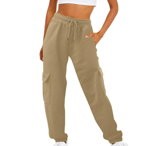 RYDCOT Womens Cargo Pants with Pockets Sweatpants Womens Baggy High Waisted Sweatpants Drawstring Workout Athletic Outdoor Joggers Pants Sale or Clearance