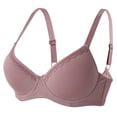 thumbnail image 2 of Gymayou Women Underwire Adjustment Bra With Delicate Lace Trim Smooth Molded Cup Push Up Bra Side Support Gather Full Coverage Bra Purple 85B, 2 of 7