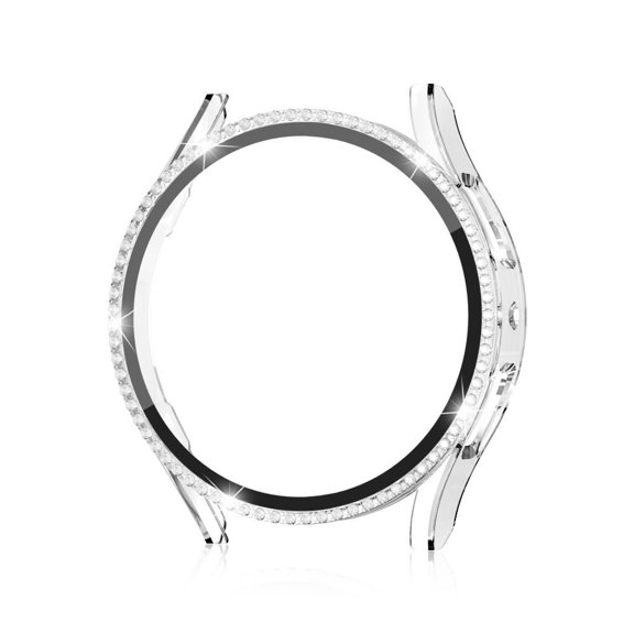 Bling Cover PC Tempered Accessories Diamond Bumper 40/44mm Screen Protector Protective Case TRANSPARENT-40MM