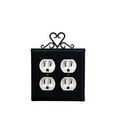 thumbnail image 1 of Village Wrought Iron EOO-51 Heart Double Outlet Cover - Black, 1 of 3