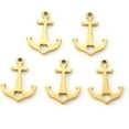thumbnail image 2 of 10 pc PVD Vacuum Plating 304 Stainless Steel Charms Laser Cut Anchor with Heart Real 18K golden Plated 15x11x1mm Hole: 1.2mm, 2 of 2