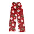 thumbnail image 4 of Women's Christmas Printed Plush Pants, Full Length Long Trousers for Winter Casual Wear, Soft and Warm Fleece Material with Festive Design for Women,Wine,XL, 4 of 4
