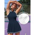 thumbnail image 4 of ATTRACO Robe de Tennis pour Femmes, Robe Polo Côtelée de Golf à Demi-Glissière, Robe d'Entraînement Plissée avec Short et Soutien-Gorge Intégrés, 4 of 8