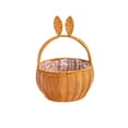 thumbnail image 2 of Easter Decor​ Woven Rabbit Ear Basket White Brown Artificial Fiber Sturdy Loops Empty Design Chic Accent, Easter Decorations for Home, 2 of 7