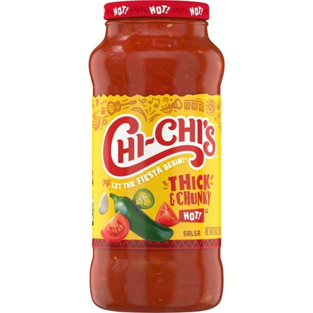 CHI-CHI'S  Regular Salsa - Hot, 16 oz Glass Jar