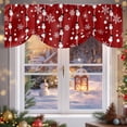 thumbnail image 6 of Christmas Tie Up Valances Curtain, Winter Snowman Red Retro Texture Adjustable Rod Pocket Short Window Treatment Tie Up Curtains Valances for Kitchen Living Room Bathroom 42x18 Inches, 6 of 9