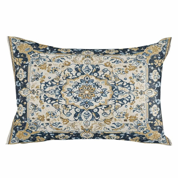 Boho Navy Blue Throw Pillow Cover 24 x 36 Inch Decorative Pillow Cover Vintage Southwestern Geometric Ethnic Lumbar Pillowcase Seasonal Rectangle Cushion Case for Couch Sofa Bed Living Room