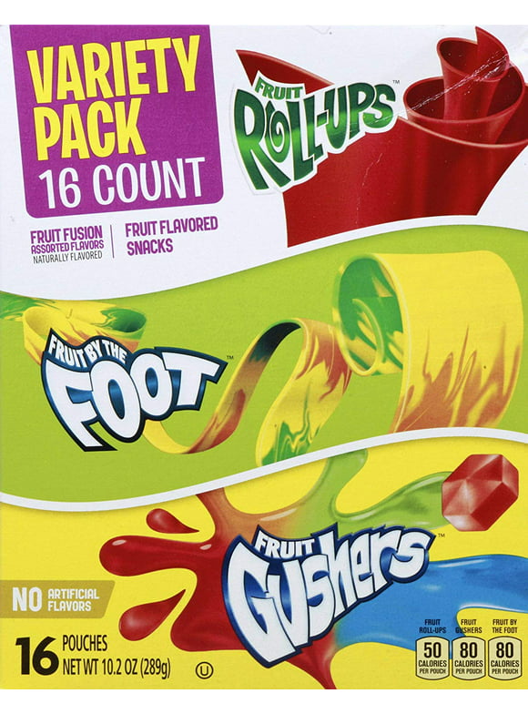 Snack Variety Pack, Fruit Roll-Ups, Fruit by the Foot & Gushers