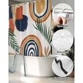 thumbnail image 5 of Split Shower Curtain for Transfer Bench, Bohemian Nordic Fabric Shower Curtains for Bathroom, Abstract Art Coconut Palm Leaves Tub Sliding Transfer Bench Waterproof Bath Curtains 72"x84", 5 of 9