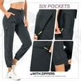 thumbnail image 5 of FEN AI Womens Cargo Joggers Quick Dry Lightweight Hiking Pants with Multi Pockets Athletic Lounge Casual Travel, 5 of 6