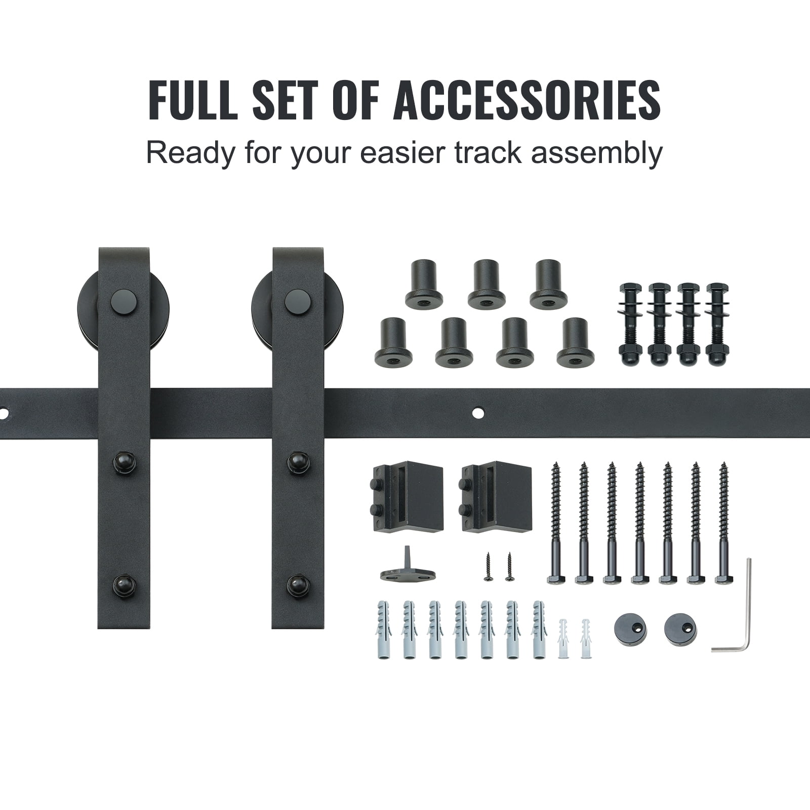 SKYSHALO J Hanger Sliding Barn Door Hardware Closet Track Kit for Single Door 10FT