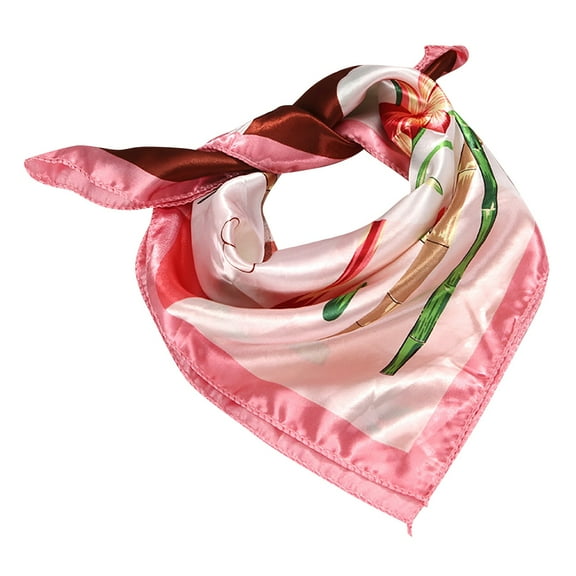 Prolriy Silk Scarf Protective Headband Wrap Scarf Sets Women Multi-Purpose Coverage Bandana Gift Scarf Satin Scarf for Women Pink