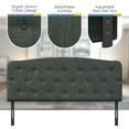 thumbnail image 6 of Costway Full Size Upholstered Headboard Only Adjust Button Tufted Faux Linen Dark Grey, 6 of 11