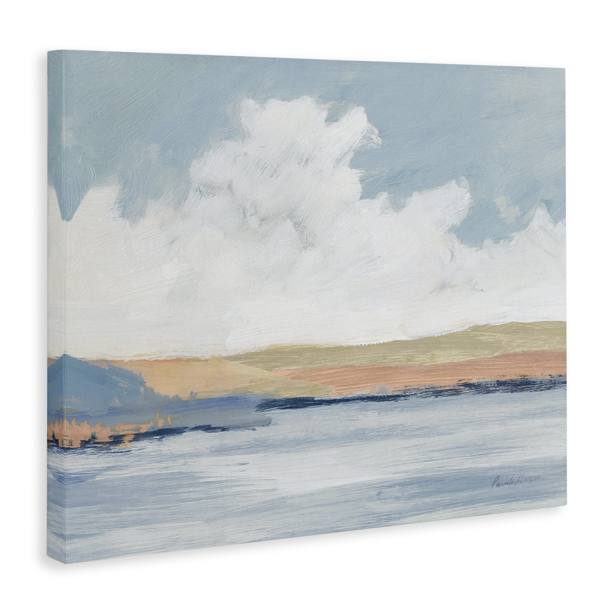 Stupell Industries Pastel River Landscape Landscape & Nature Painting Wrapped Canvas Art Print Wall Art, 48 x 36