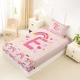 thumbnail image 4 of Feelyou Rainbow Letter E Twin Sheet Sets for Girls, Cartoon Lover Heart Bedding for Kids, Pink, 3pcs, 4 of 5