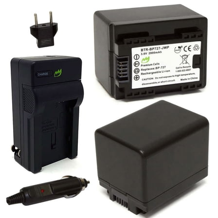 Replacement for Canon VIXIA HR R800 Battery (2-Pack, 2900mAh) and Charger