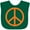Green, variant on Inktastic Funky Orange Peace Sign Boys or Girls Baby Bib