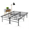 thumbnail image 3 of Mellow 18" Bifold Metal Platform Bed Frame, Heavy Duty Steel Slats, Black, Cal King, 3 of 8