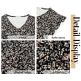 thumbnail image 6 of Fantaslook Womens Tops V Neck Short Sleeve Summer Shirts Babydoll Peplum Tops Tunic Dressy Casual Blouses, 6 of 10