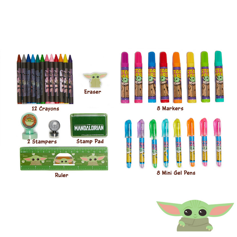 Classic Disney Star Wars Gift Set for Kids, Teens, Adults - Bundle with  Star Wars Poster, Wallet, Stickers, Baby Yoda Pens, and More (Star Wars