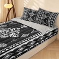 thumbnail image 2 of Erosebridal Hippie Damask Zipper Full Size Comforter Sets with Fitted Sheet and 2 Pillowcases, Boho Aztec Zipper Bedding Set, Charcoal White, Gray Reversible, 2 of 7