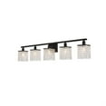 thumbnail image 3 of Modern Home Decorative Iron Phineas 5 Lights Bath Sconce In Black With Clear Crystals, 3 of 3