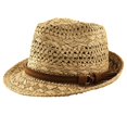 thumbnail image 4 of oqasdz Women Woven Straw Fedora Hat Hollow Breathable Wide Brim Sun Hat Leather Band with Buckle Decor Summer Beach Vacation Outdoor Headwear, 4 of 7