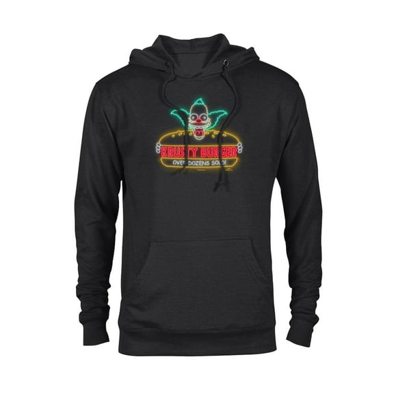 The Simpsons Krusty Burger Over Dozens Sold Neon Sign - Pullover Hoodie for Adults - Customized-Black