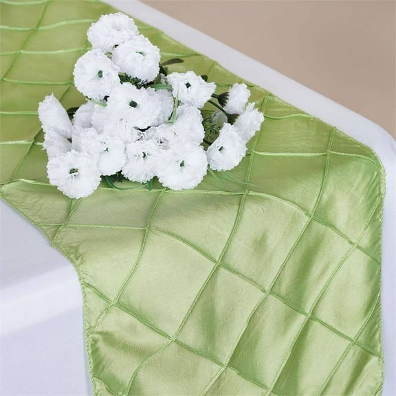 Efavormart 5PCS of Green Premium Pintuck Table Top Runner For Weddings Party Banquets Decor Fit Rectangle and Round Table