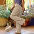 thumbnail image 6 of BXJX Womens Corduroy Pants, Drawstring Elastic Waist Casual Fall Winter Straight Leg Trousers with Pockets Khaki Size S-2XL, 6 of 7