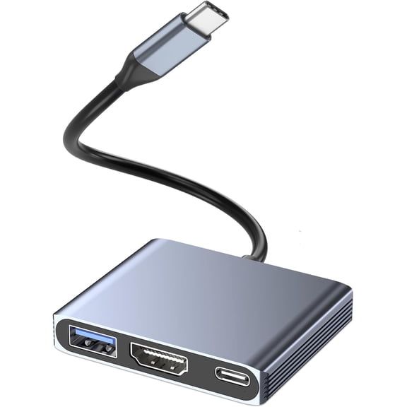 USB C to Adapter, 3-in-1 Digital AV Multiport Adapter with 4K Output, 100W PD & USB 3.0 Port, USB C Dongle Compatible for MacBook Pro, MacBook Air, iPad Pro, iPhone 15Pro/16, Dell, HP