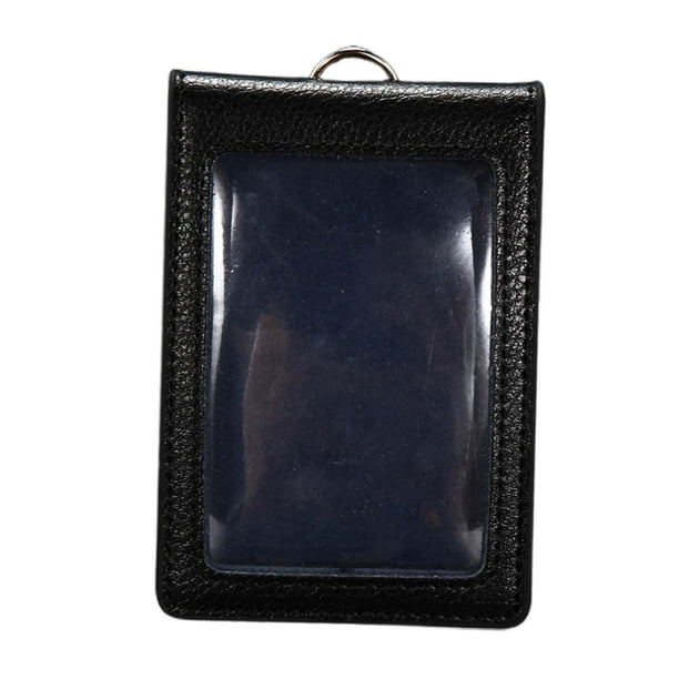 Titular de Titular de la tarjeta de trabajo Tipo vertical Estuche de tarjeta multipropósito Tarjeta de hombre suave Negro