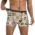 thumbnail image 2 of Kdxio Men's Boxer Briefs with Abstract Coffee Pattern With Letters Print - Comfortable and Breathable Underwear for Everyday Wear, 2 of 7