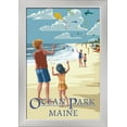 thumbnail image 1 of Ocean Park, Maine - Kite Flyers - Lantern Press Artwork (12x18 Giclee Art Print, Gallery Framed, Silver Wood), 1 of 1