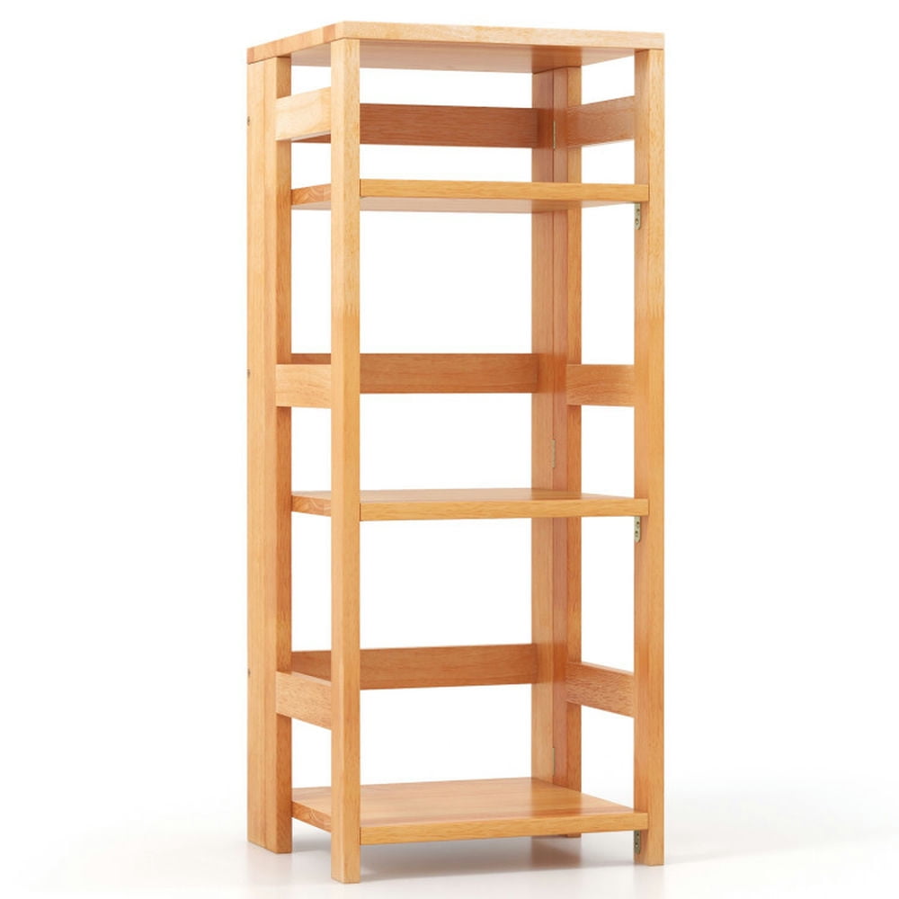 GVN 4-Tier Bookshelf Rubber Wood Bookcase with Side Fences for Living Room-14 inches, High Bookshelf, Display Storage Rack, Suitable for Home Offices GVN 4-Tier Bookshelf Rubber Wood Bookcase with Side Fences for Living Room-14 inches, High Bookshelf, Display Storage Rack, Suitable for Home Offices