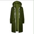 thumbnail image 4 of Smsaxvxz Women's Zip Up Hoodies Fall Fashion Solid Long Sleeve Sweatshirts Oversized Winter Cardigan Jacket Coat with Pocket Army Green S, 4 of 4