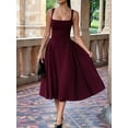 thumbnail image 2 of Women'S Square Neck Maxi Prom Dresses Flowy A Line Sleeveless Sundress Tank Summer Casual Vacation Dress Wine Red XL, 2 of 5