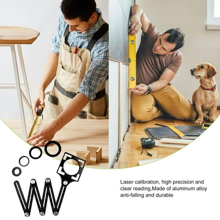 

Atralife Multi-Angle Ruler 6-Sided Six-Folds Woodworking Drilling Locator