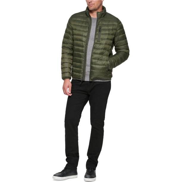 Club Room Mens Down Packable Quilted Puffer Jacket, medgreen, XL