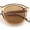 Beige Silver - Brown, variant on Mens Gentleman Hipster Horn Rim Keyhole Plastic Round Sunglasses Beige Silver - Brown