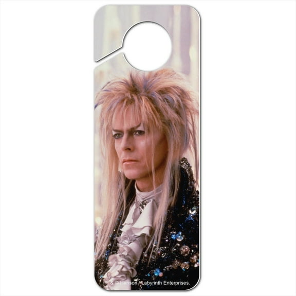 David Bowie As Jareth From The Labyrinth Candles Background Plastic Door Knob Hanger Sign